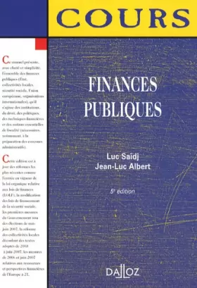 Couverture du produit · Finances publiques : Edition 2007
