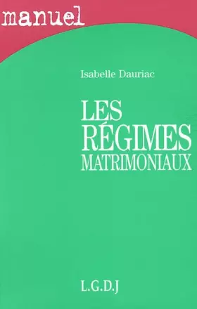 Couverture du produit · Les régimes matrimoniaux