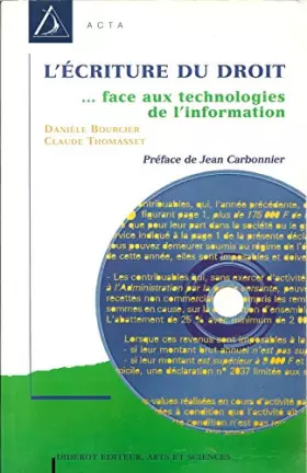 Couverture du produit · L'écriture du droit... face aux technologies de l'information