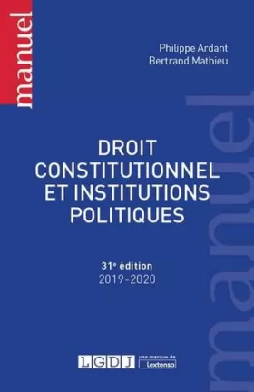 Couverture du produit · Droit constitutionnel et institutions politiques (2019)