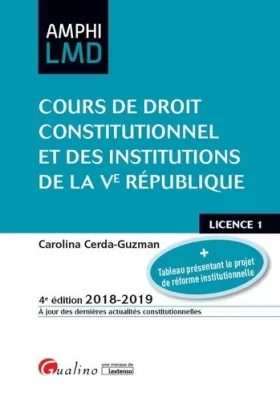Couverture du produit · COURS DE DROIT CONSTITUTIONNEL ET INSTITUTIONS DE LA VE REPUBLIQUE - 4EME ED