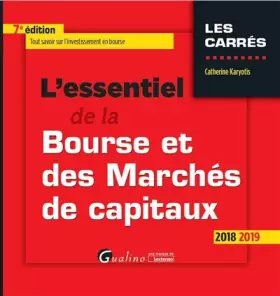 Couverture du produit · L ESSENTIEL DE LA BOURSE ET DES MARCHES DE CAPITAUX 7EME EDITION
