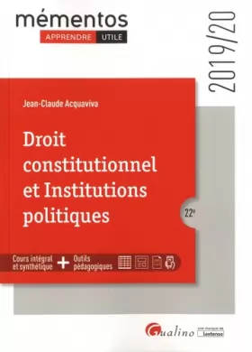 Couverture du produit · Droit constitutionnel et Institutions politiques (2019-2020)