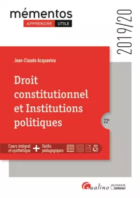 Couverture du produit · Droit constitutionnel et Institutions politiques (2019-2020)