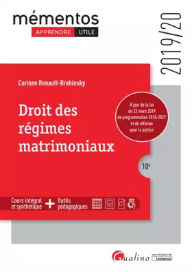 Couverture du produit · Droit des régimes matrimoniaux