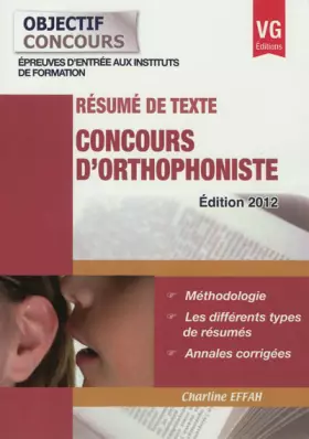 Couverture du produit · Concours d'orthophoniste: Résumé de texte