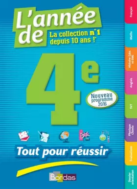 Couverture du produit · L'Année de la 4e - Tout pour Réussir - Nouveau programme 2016