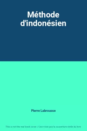 Couverture du produit · Méthode d'indonésien