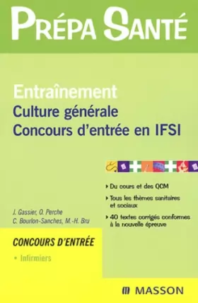 Couverture du produit · Entraînement culture générale : Concours d'entrée en IFSI