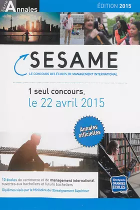Couverture du produit · Concours Sésame : Annales 2014-2015 : sujet et corrigés officiels