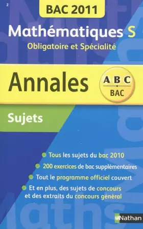 Couverture du produit · Mathématiques S obligatoire et spécialité : Annales Sujets