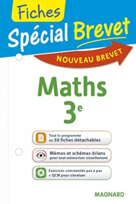 Couverture du produit · Spécial Brevet - Fiches Maths 3e - Nouveau programme 2016