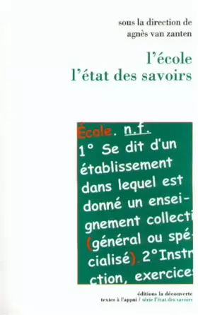 Couverture du produit · L'école, l'état des savoirs