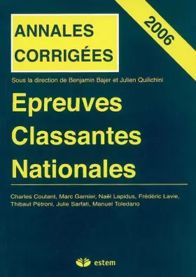 Couverture du produit · Epreuves classantes nationales 2006