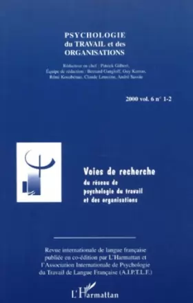 Couverture du produit · Psychologie du travail et des organisations vol. 6n.1-2 00 : voie de recher