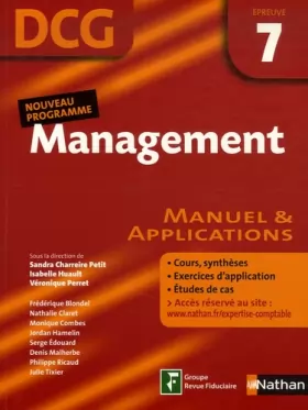 Couverture du produit · Management Epreuve 7 - DCG - Manuel et applications