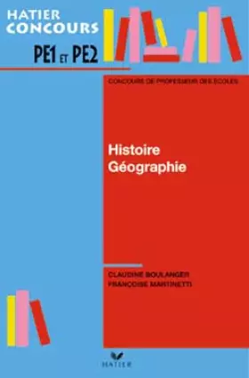 Couverture du produit · Histoire-géographie, concours des professeurs des écoles