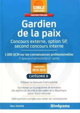 Couverture du produit · Gardien de la paix 2015-2016