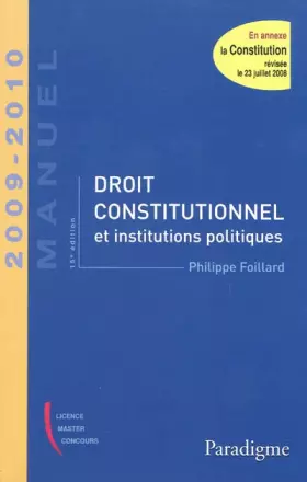 Couverture du produit · Droit constitutionnel et institutions politiques 2009-2010