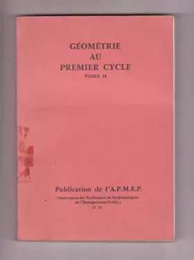 Couverture du produit · Géométrie au premier cycle tome II.