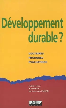 Couverture du produit · Développement durable ? Doctrines, pratiques, évaluations