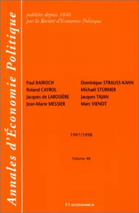 Couverture du produit · Annales d'économie politique 1997/1998