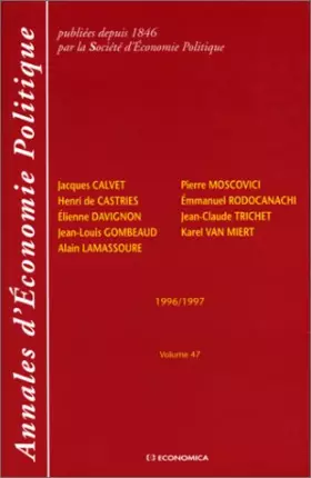 Couverture du produit · Annales d'économie politique 1996/1997