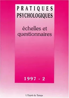 Couverture du produit · Echelles et questionnaires