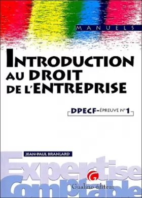 Couverture du produit · Introduction au droit de l'entreprise : DPECF, épreuve n°1