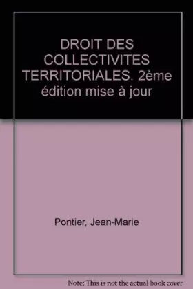 Couverture du produit · Droit des collectivités territoriales, 2e édition mise à jour