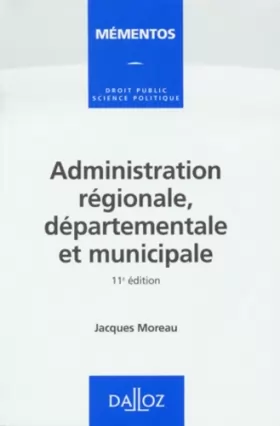 Couverture du produit · Administration régionale, départementale et municipale
