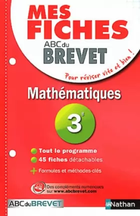 Couverture du produit · MES FICHES ABC BREVET MATHS 3E