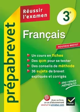 Couverture du produit · Français 3e - Prépabrevet Réussir l'examen: Cours et sujets corrigés brevet - Troisième