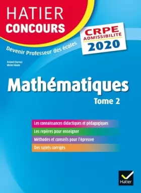 Couverture du produit · Mathématiques Tome 2 - CRPE 2020 - Epreuve écrite d'admissibilité