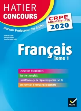 Couverture du produit · Français tome 1 - CRPE 2020 - Epreuve écrite d'admissibilité