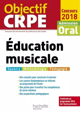 Couverture du produit · Objectif CRPE Éducation musicale 2018