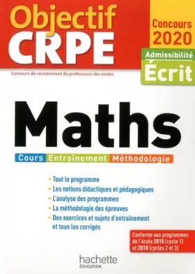 Couverture du produit · Objectif CRPE Maths 2020