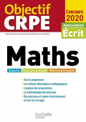 Couverture du produit · Objectif CRPE Maths 2020