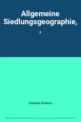 Couverture du produit · Allgemeine Siedlungsgeographie, ,