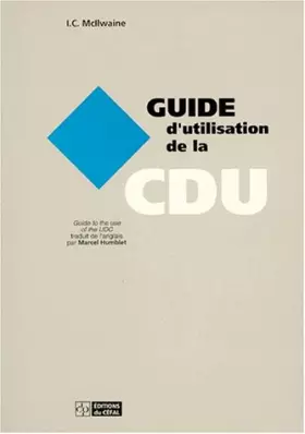 Couverture du produit · GUIDE D'UTILISATION DE LA CDU