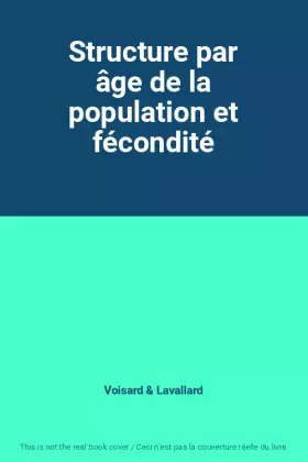 Couverture du produit · Structure par âge de la population et fécondité