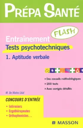 Couverture du produit · Entraînement Flash : Tests psychotechniques, tome 1 - Aptitude verbale