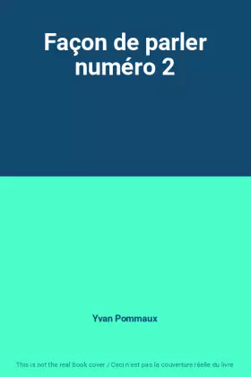 Couverture du produit · Façon de parler numéro 2