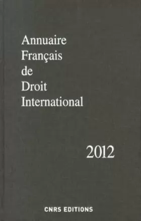 Couverture du produit · Annuaire Français de Droit International 2012