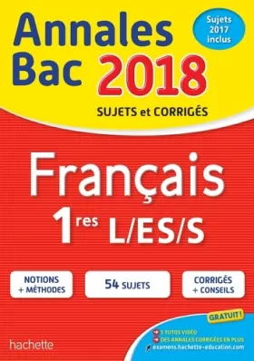 Couverture du produit · Annales Bac 2018 Français 1ères