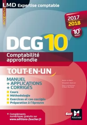 Couverture du produit · DCG 10 - Comptabilité approfondie - Manuel - 10e édition - Millésime 2017-2018