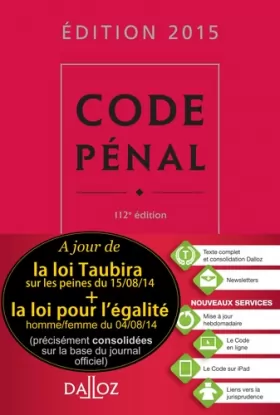 Couverture du produit · Code pénal 2015 - 112e éd.