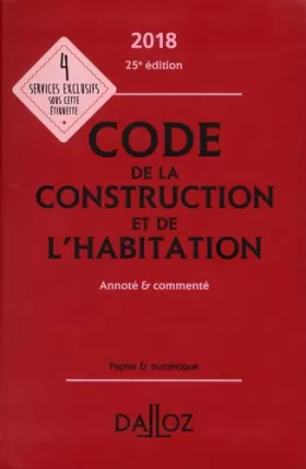Couverture du produit · Code de la construction et de l'habitation 2018, annoté et commenté