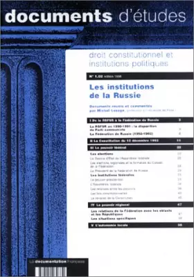 Couverture du produit · Les Institutions de la Russie (Documents d'études n.1.02)