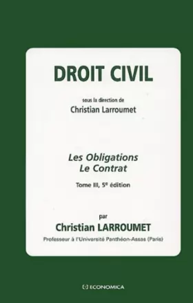 Couverture du produit · Droit civil, tome 3 : Les Obligations - Le Contrat